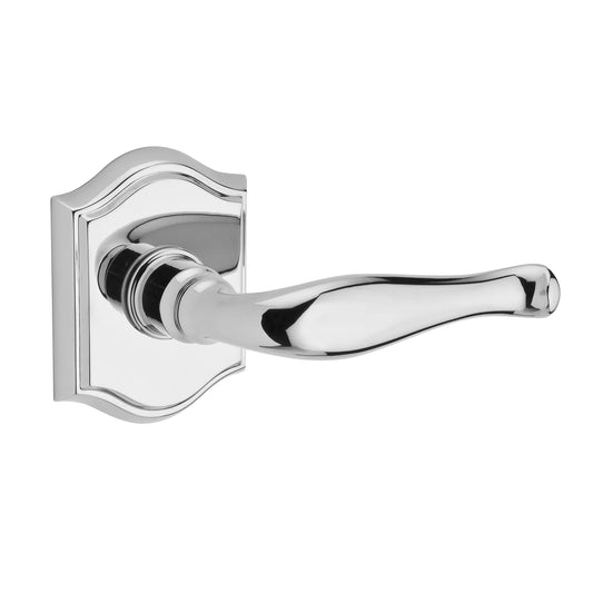 Decorative Privacy Door Lever with Traditional Arch Rose Baldwin Finish: Polished Nickel