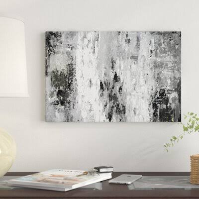 Black and White Abstract IV Print on Canvas East Urban Home Size 26