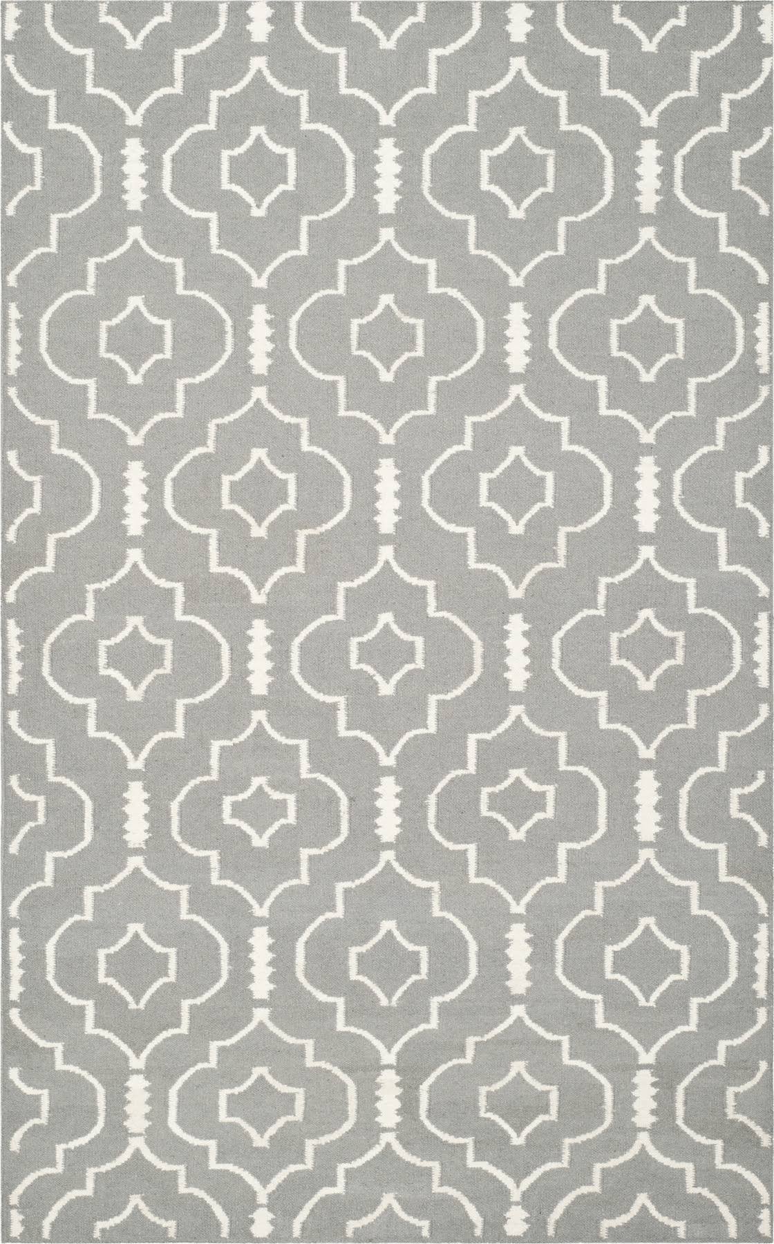 Safavieh Dhurries Grey/Ivory Area Rug; 6 x 9