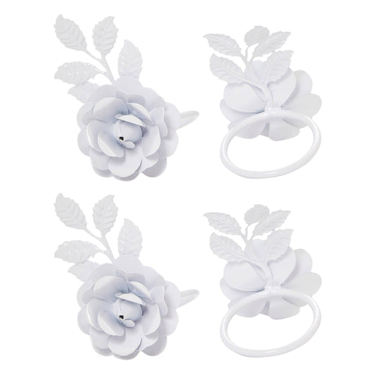 Vibhsa Napkin Rings Set of 12 (White Rose)