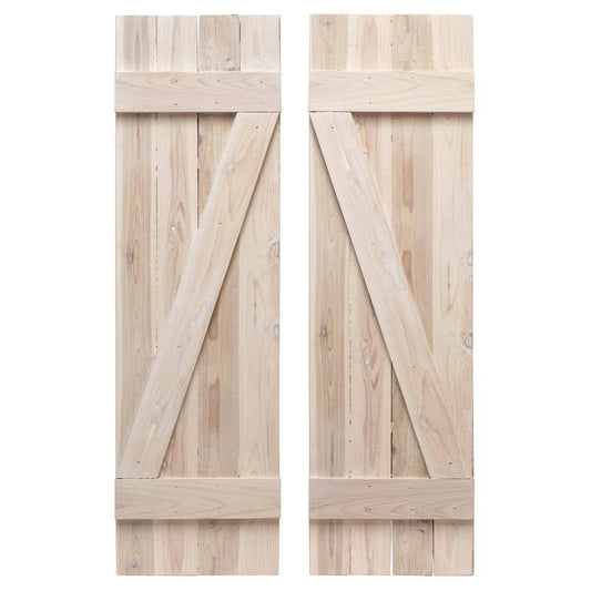 Z Board Batten Exterior Shutters Pair, Size 72 inch