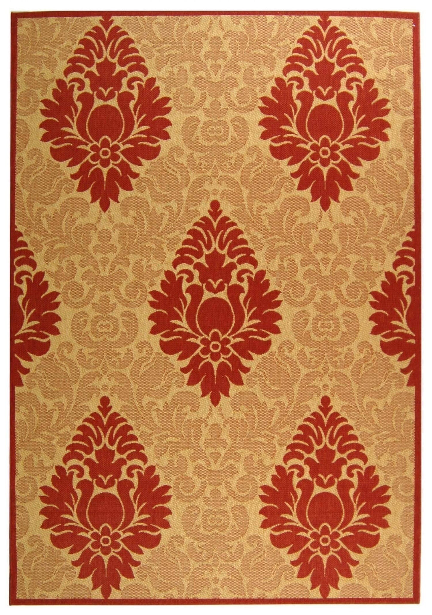 Safavieh Courtyard Area Rug CY2714 Natural / Red, 8 x 11