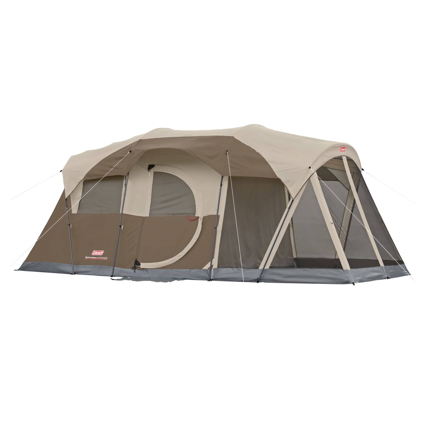 Coleman WeatherMaster 6-Person Tent with Screen Room, Brown/Tan