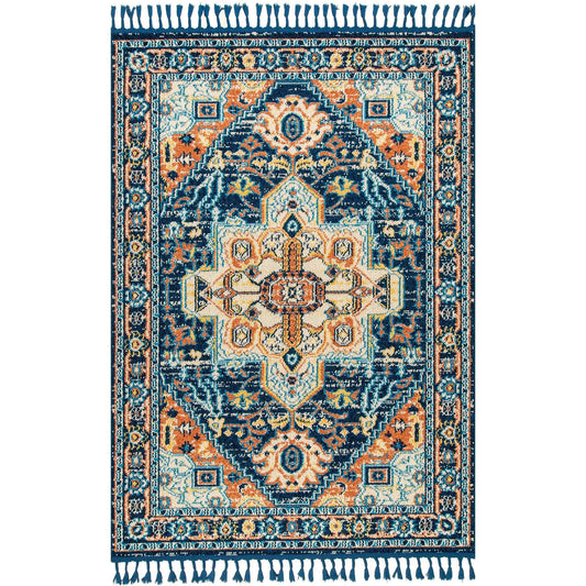 nuLOOM Gabby Medallion Tassel Blue 5 ft. x 8 ft. Area Rug