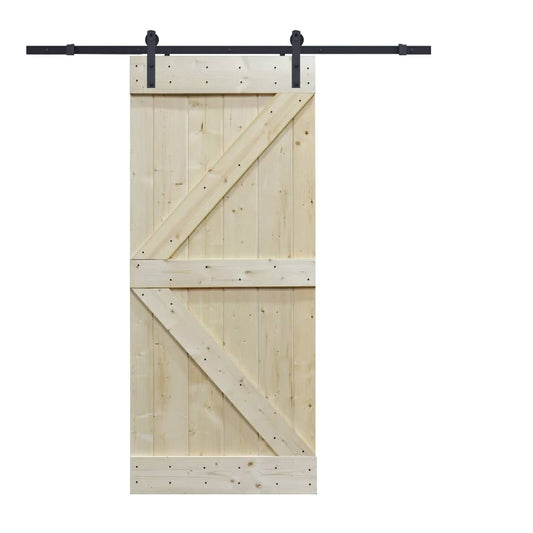 Calhome 36 in. x 84 in. Knotty Pine Sliding Interior Barn Door Slab - 36 x 84