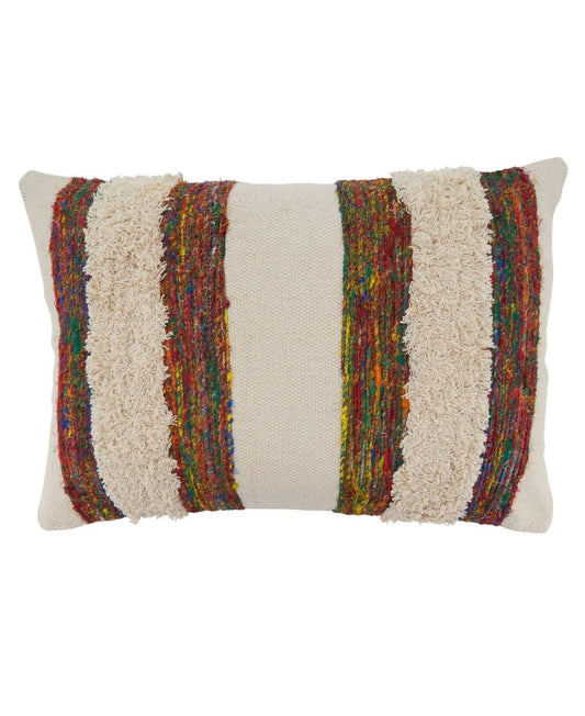 Throw Pillow with Boho Stripe Design - Polyester