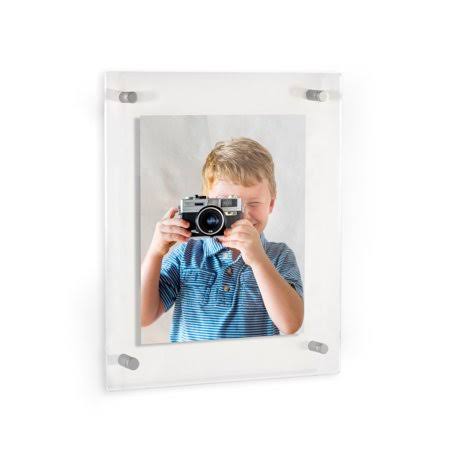 ArtToFrames Floating Acrylic Frame for Photos Up to 8x12 Inches (Full Frame Is 12x16) with Satin Acrylic Standoff Hardware, Size