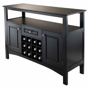 Winsome Jasper Buffet Cabinet Home Kitchen Furniture Wood Composite Black 20745