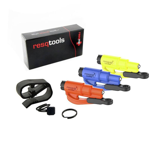 Resqme 05.300.02.05.09 blue/orange/safety Yellow Keychain Car Escape Tool