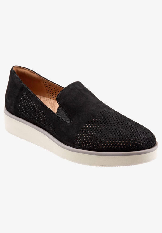 SoftWalk Women&s Whistle Slip On, Size: 10.5, Black Nubuck