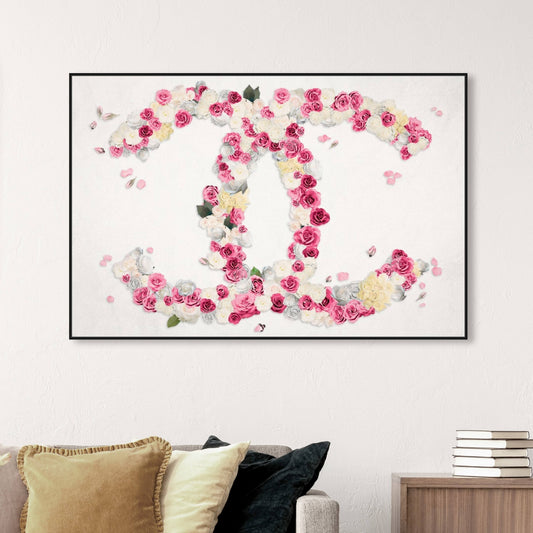 Oliver Gal Floral and Botanical Wall Art Framed Canvas Prints Dreaming of Classic Beauty Florals - Pink, White - 54 x 36 - Bla