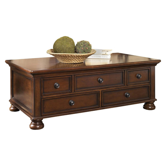 Ashley Porter Rustic Brown Rectangular Cocktail Table