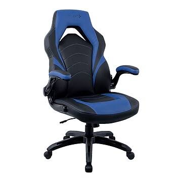 Staples Emerge Vortex Bonded Leather Gaming Chair, Black and Blue (51464-CC)