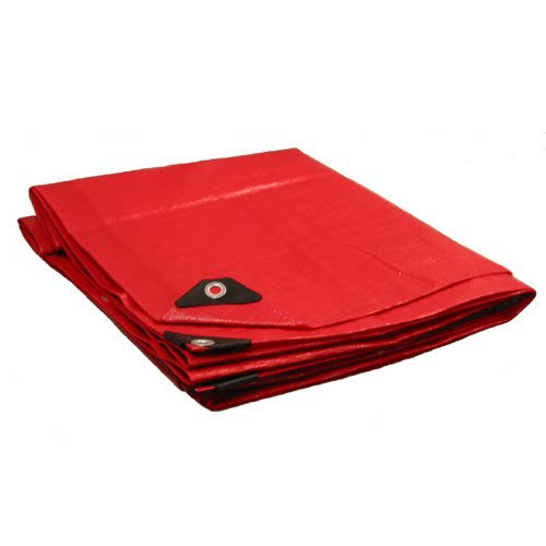 ttt 16 x 20 Heavy Duty Premium Red Poly Tarp 12 Mil Thickness