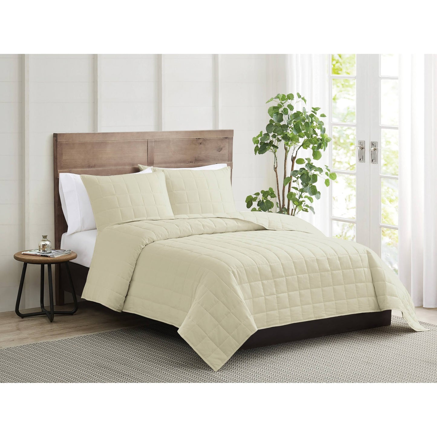 Truly Calm Silver Cool 2-Piece Twin XL Quilt Set in Khaki