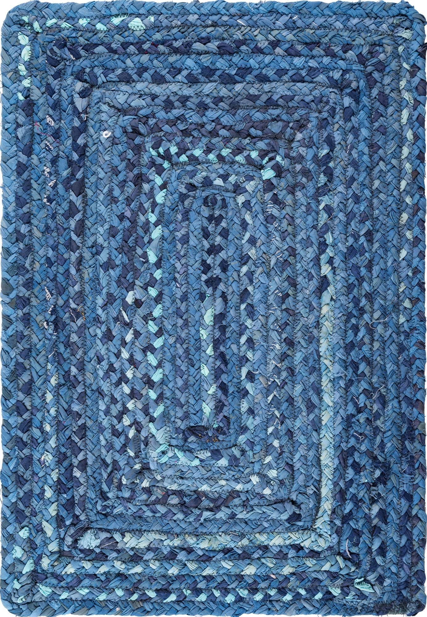 Braided Chindi 2x3 Blue Accent Rug