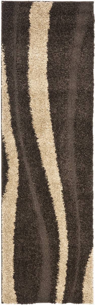 Safavieh Florida Shag Rug SG451 Dark Brown / Beige, 2 3