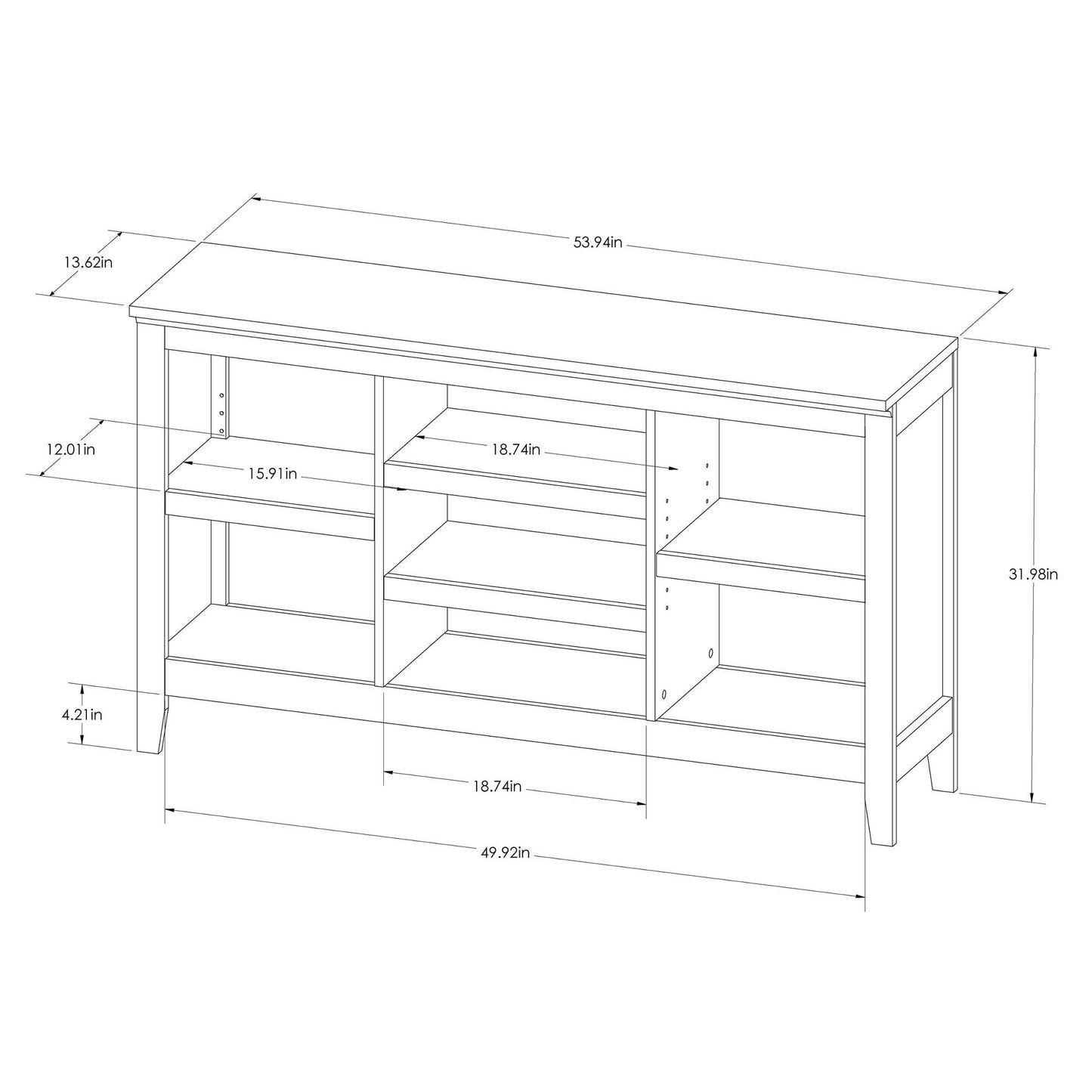 32 Carson Horizontal Bookcase with Adjustable Shelves Chestnut - Threshold