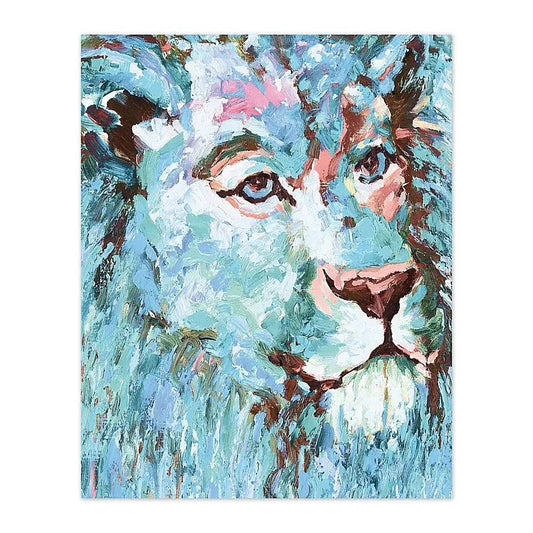 Pied Piper Creative Blue Lion 16x22 x 20x22 Canvas Wall Art Multi