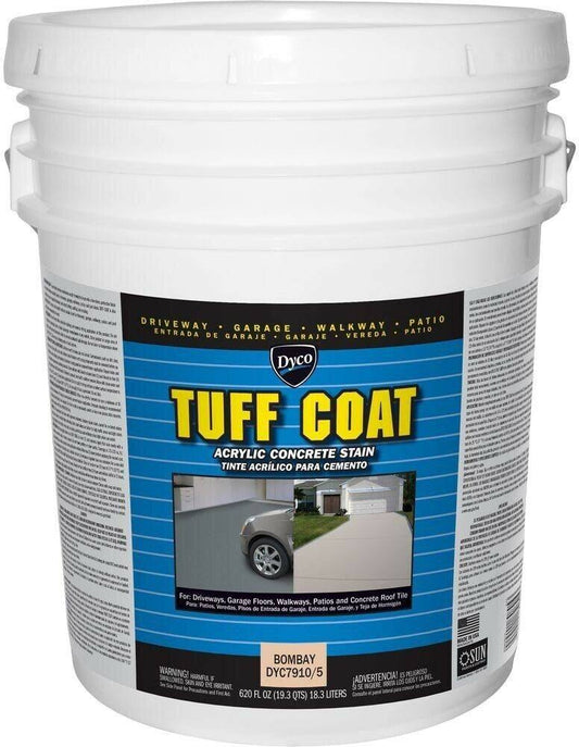 Dyco Tuff Coat 5 gal. 7910 Bombay Low Sheen Exterior Waterborne Acrylic Concrete Stain, Bombay - Low Sheen