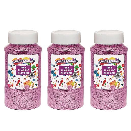 Colorations Extra-Safe Plastic Glitter, Pink - 3 lbs.