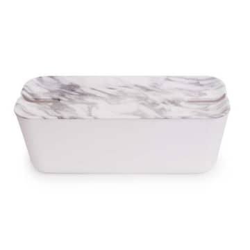 Bosign - Hideaway Cable Tidy Organisor White Marble in Extra Large Size - white/marble