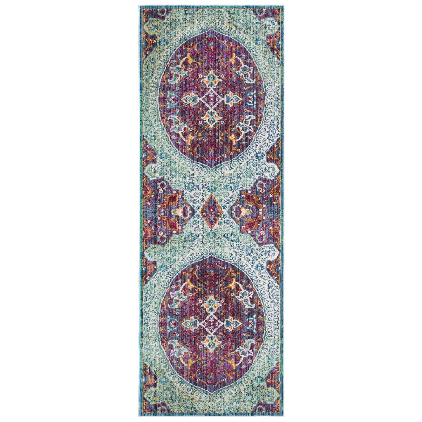 Safavieh SUT401A Sutton Purple / Turquoise Area Rug - 3 x 8