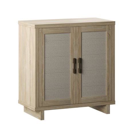 Twin Star Home Bishop Oak Accent Cabinet with Linen Door