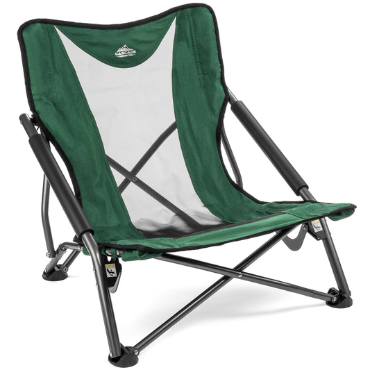 Cascade Mountain Tech Compact Low Profile Outdoor Folding Camp Chair with Carry