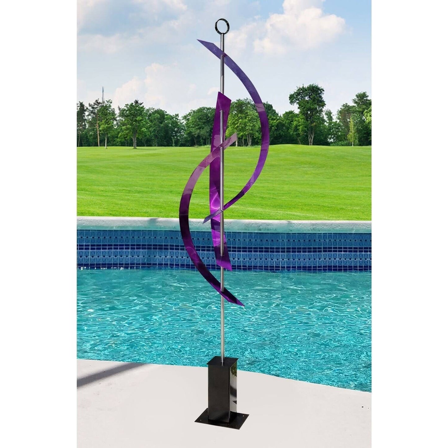 Statements2000 Extra Large Abstract Metal Garden Sculpture Purple Indoor/Outdoor Yard Art Decor by Jon Allen