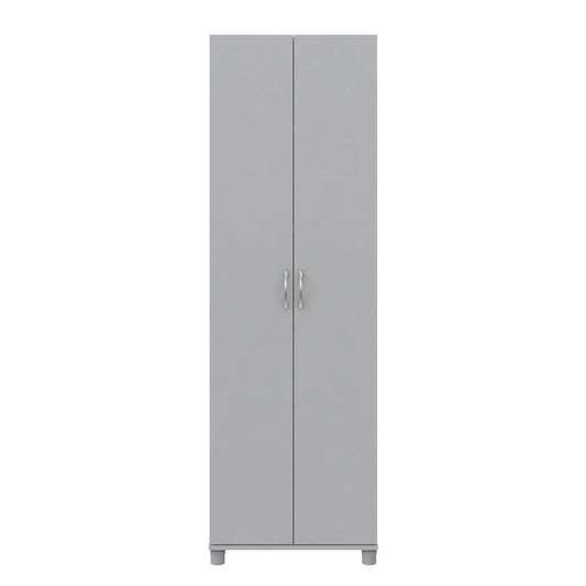 RealRooms Basin 24 inch Storage Cabinet, Kitchen Pantry Organizer, Gray