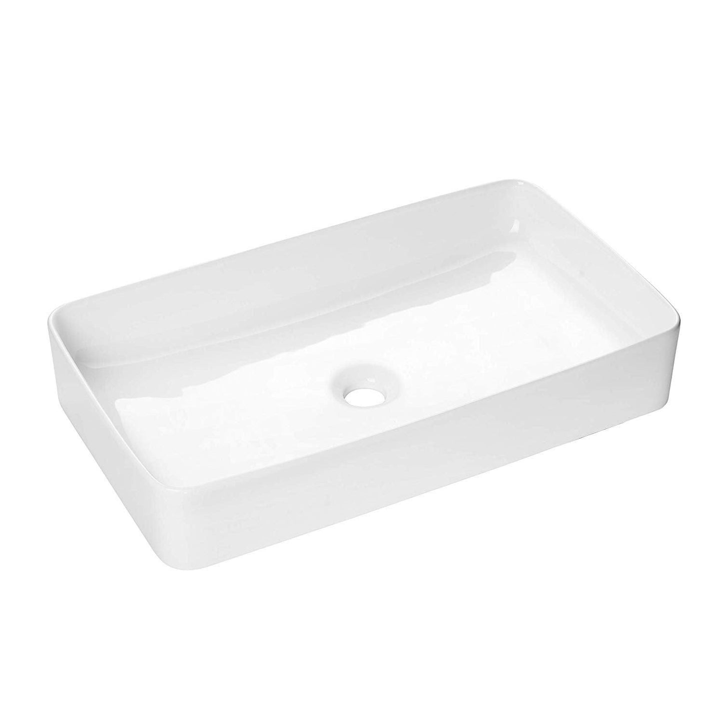 Dyconn Faucet BS478 Ceramic Rectangular Vessel Bathroom Sink