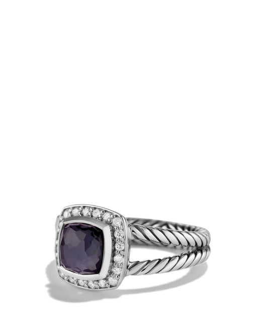 David Yurman Petite Albion Ring with Black Orchid Diamonds - Black