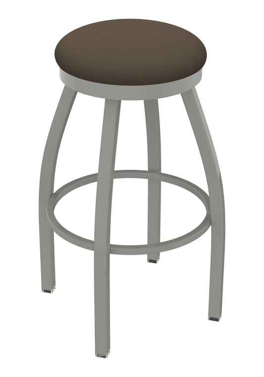 802 Misha 25-inch Swivel Counter Stool with Anodized Nickel Finish and Canter Earth Seat