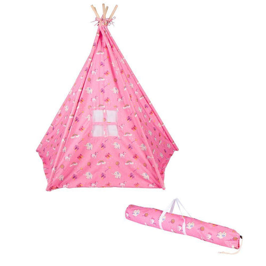 Trademark Innovations 6 Canvas Teepee with Carry Case - Canvas Fabric (Princess Print)