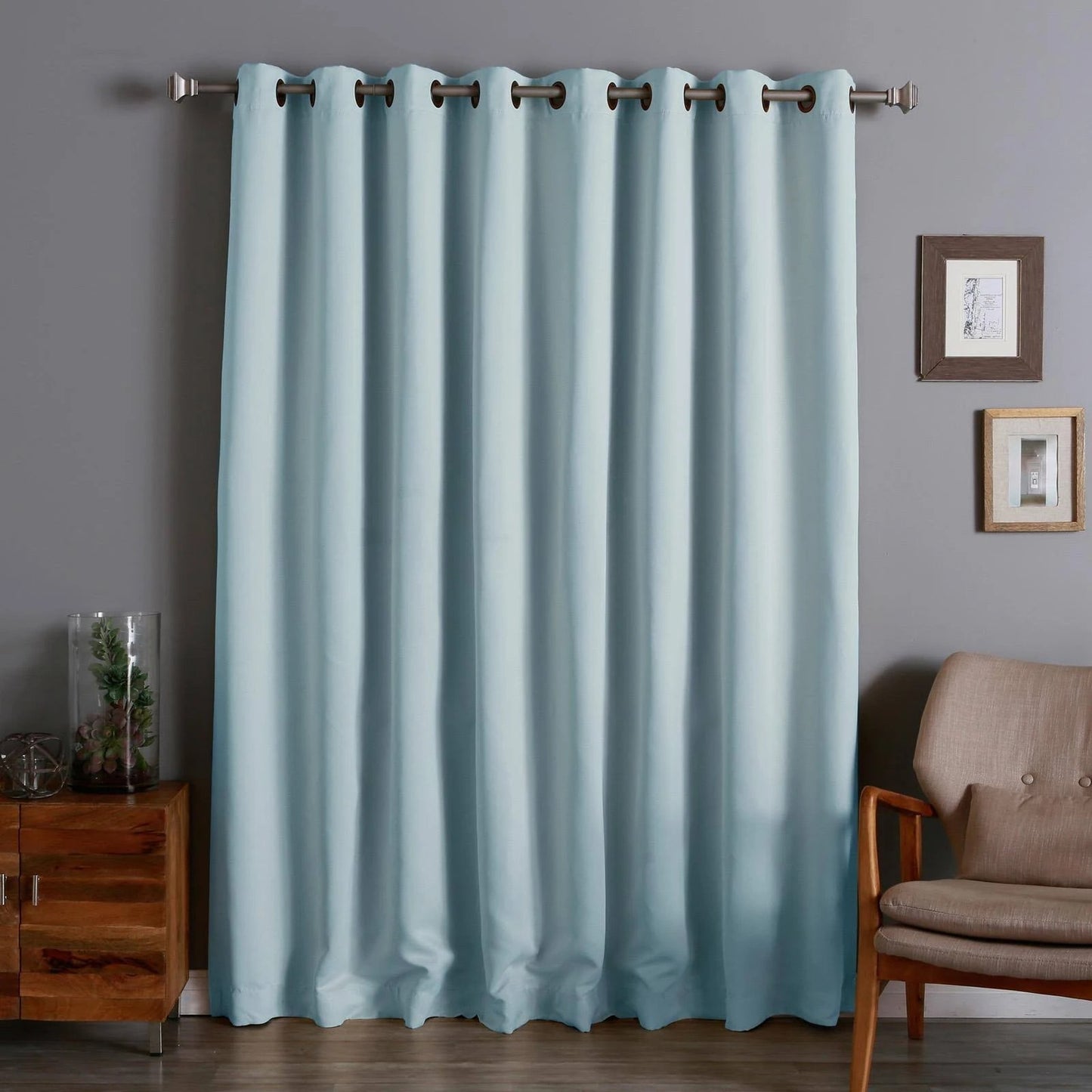 Best Home Fashion Wide Thermal Grommet Blackout Curtain, Size: 80 x 96, Blue