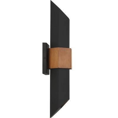 Edmont Matte Black 1 - Bulb Integrated LED Outdoor Armed Sconce AllModern Size 20.5