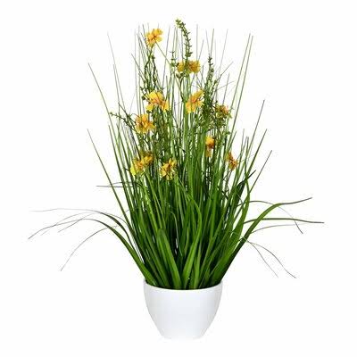 Artificial Flowering Grass in Pot Andover Mills Size: 22.5