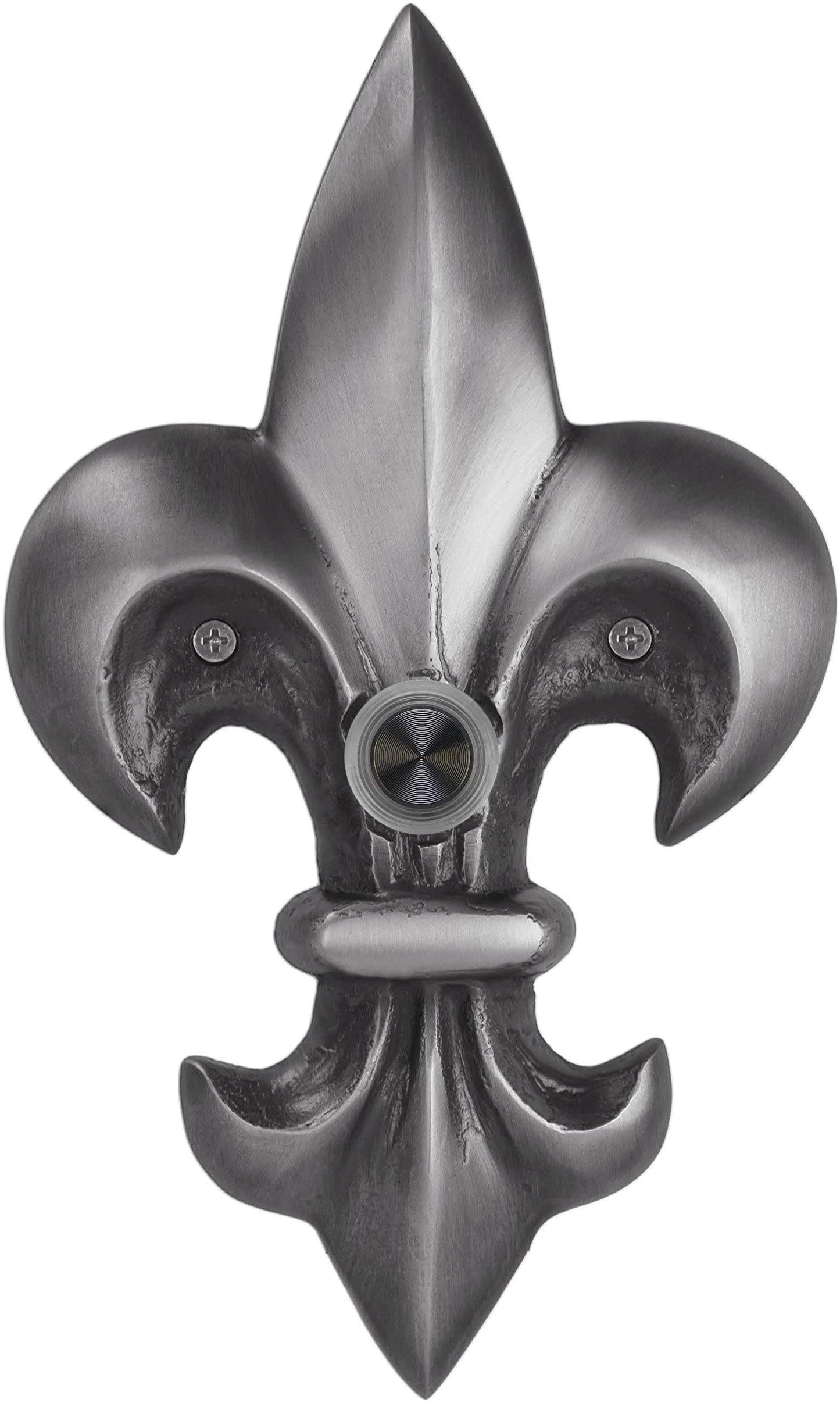 Waterwood WW152PW Brass Large Fleur De Lis Doorbell, Pewter