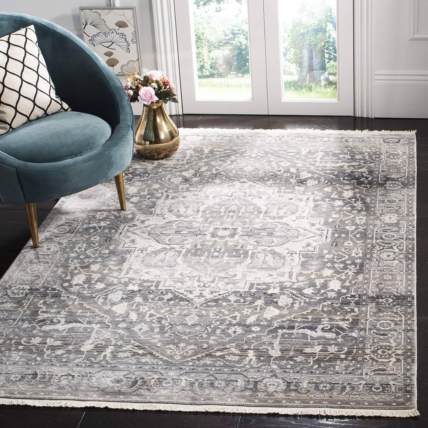 Safavieh Vintage Persian Gray/Charcoal 6 ft. x 9 ft. Oriental Area Rug