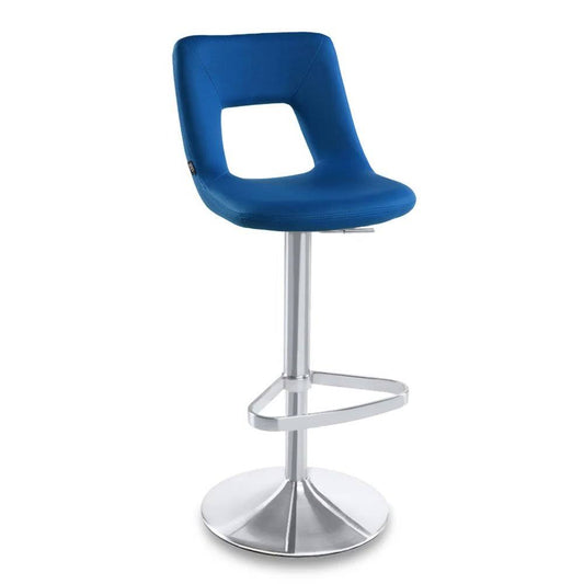 Zuri Furniture Dark Blue Jazz Adjustable Height Swivel Armless Bar Stool