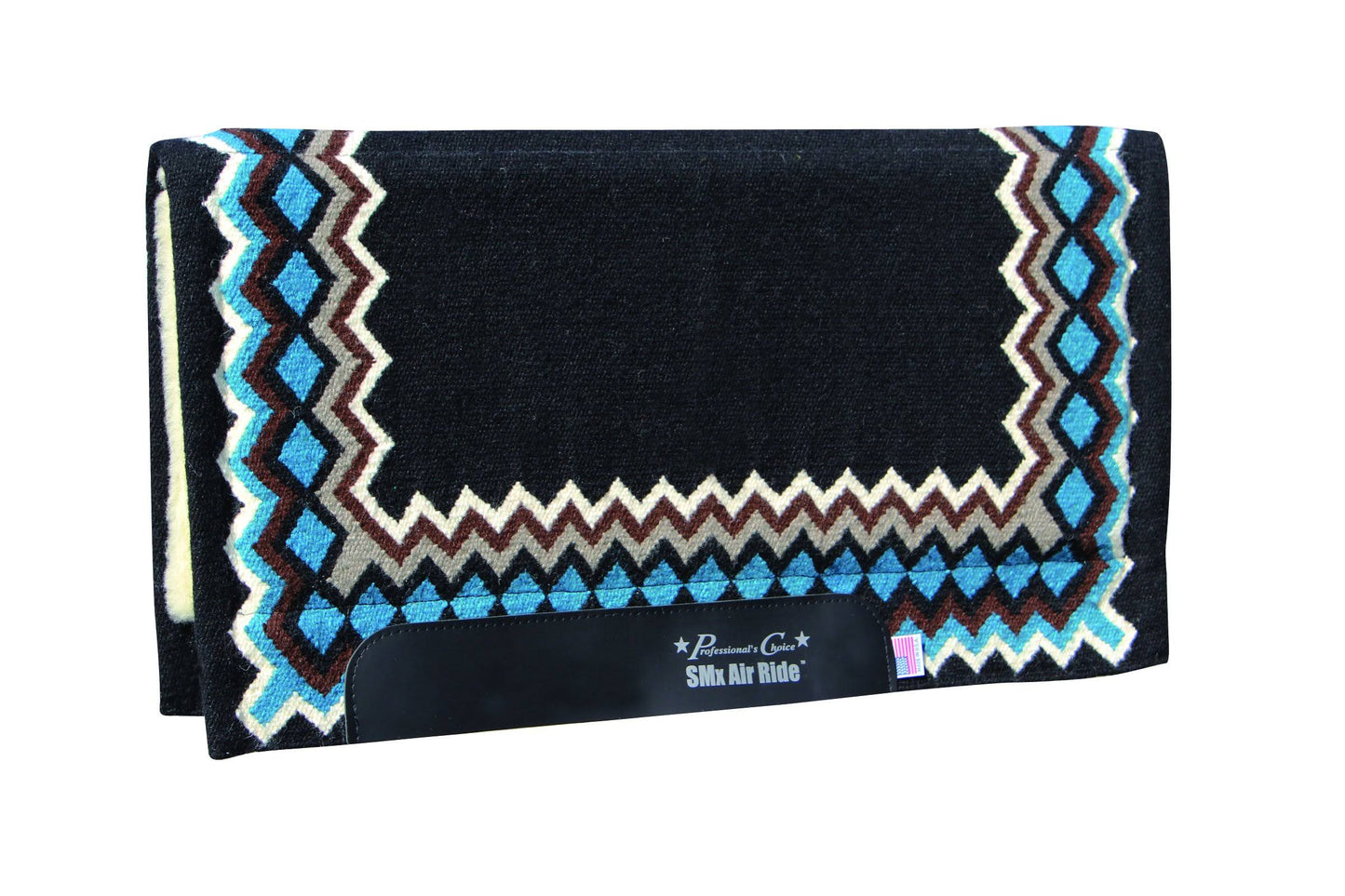 34x22 Black Teal Professional Choice SMX Air Ride Western Horse Saddle Pad Shilloh