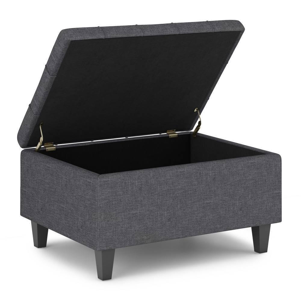 Wyndenhall Elliot 36 inch Wide Traditional Table Ottoman - Slate Grey - 34