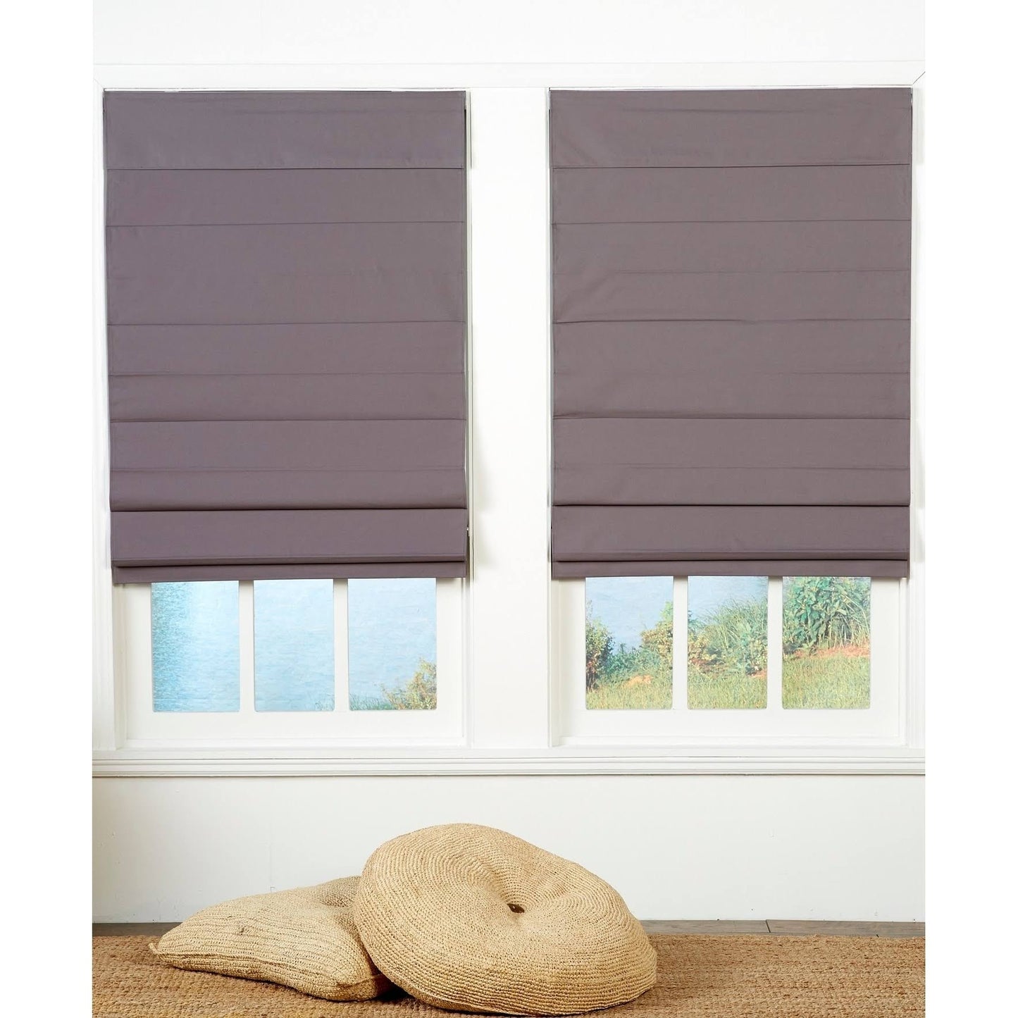 Taylor Olive Halfway Grey Insulating Cordless Roman Shade - 55 x 72