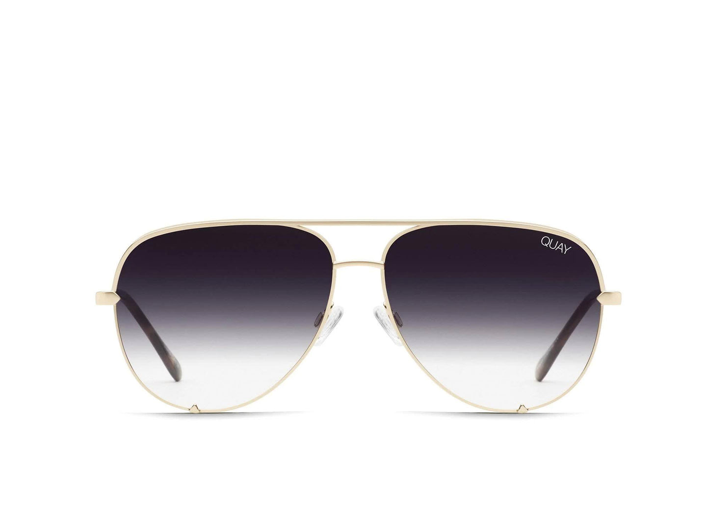 Quay High Key Mini Aviator Sunglasses (Gold/Fade Lens) - Medium Fit, Womens \\Mens | Metal Frame | Quay Australia Sunglass