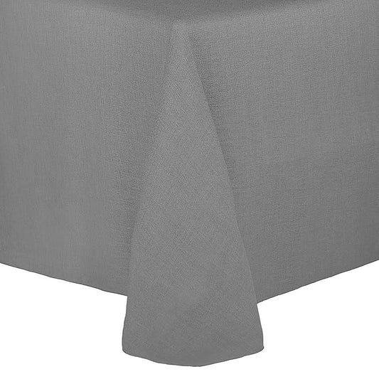 Ultimate Textile Faux Burlap - Havana 70 x 104-Inch Oval Tablecloth, Gray