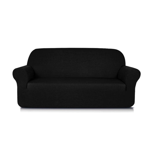 Subrtex 1-Piece Raised Dots Stretch Loveseat Slipcovers Black