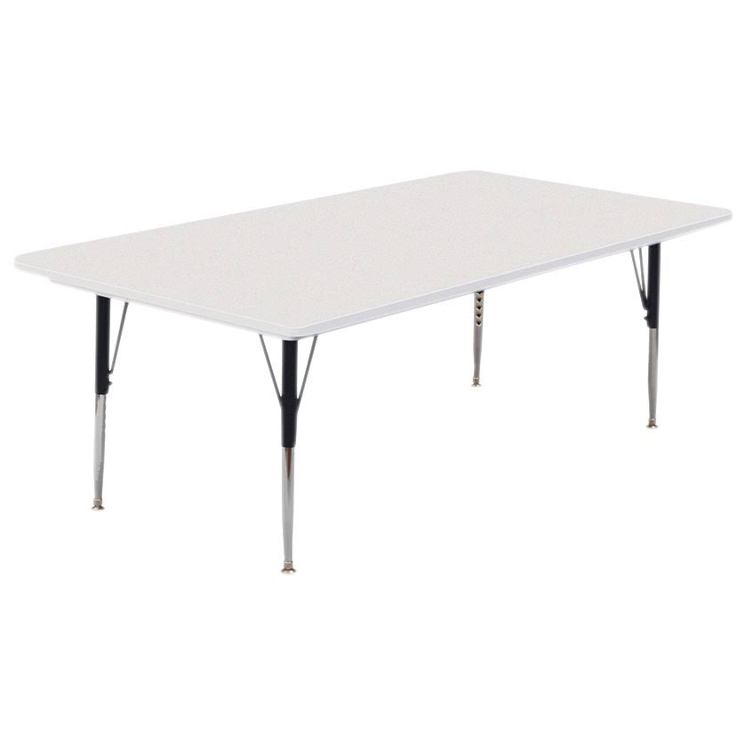 Correll Blow-Molded Plastic Top Activity Table - Rectangular - Grey Granite - 96