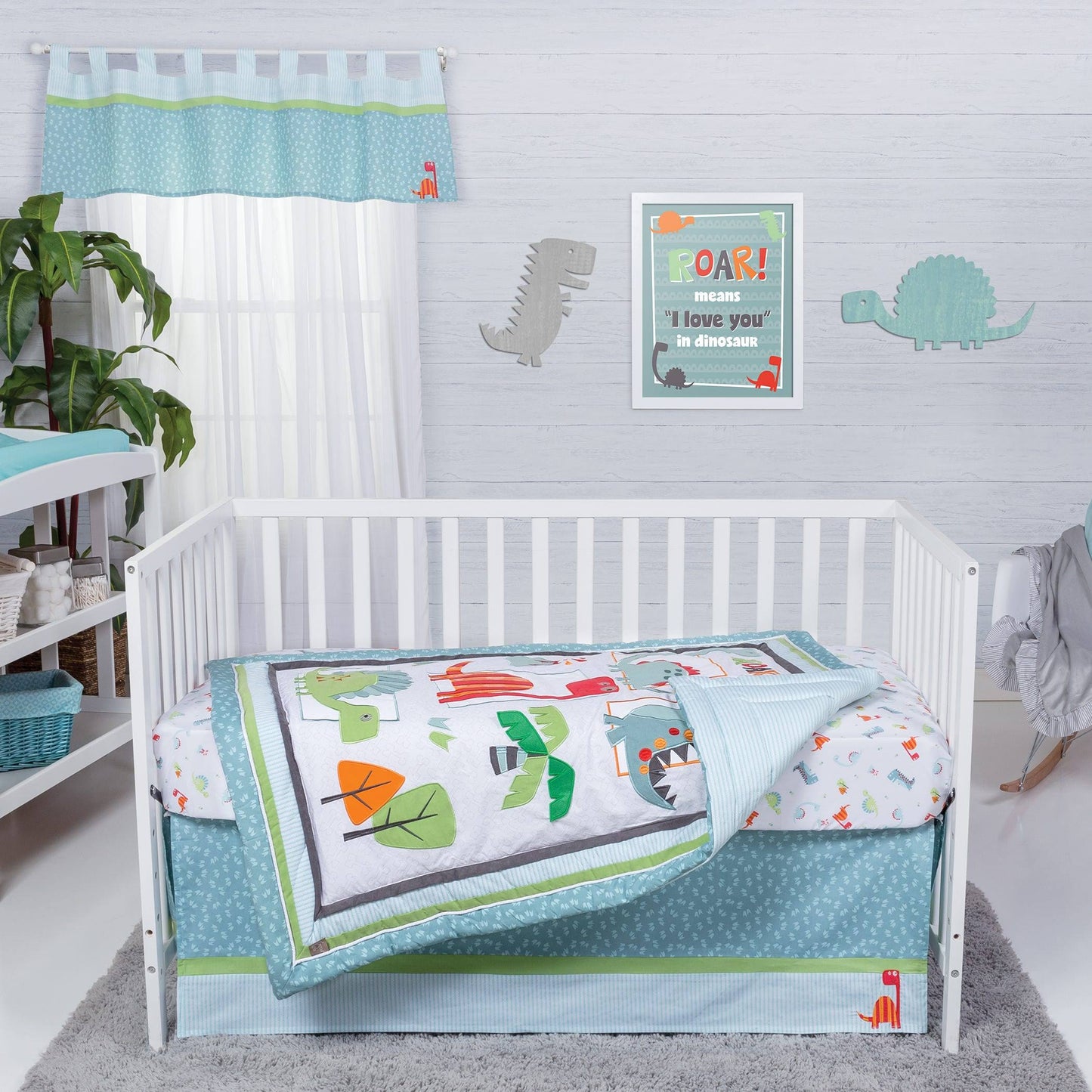 Dinosaur Roar 3 Piece Crib Bedding Set Trend Lab