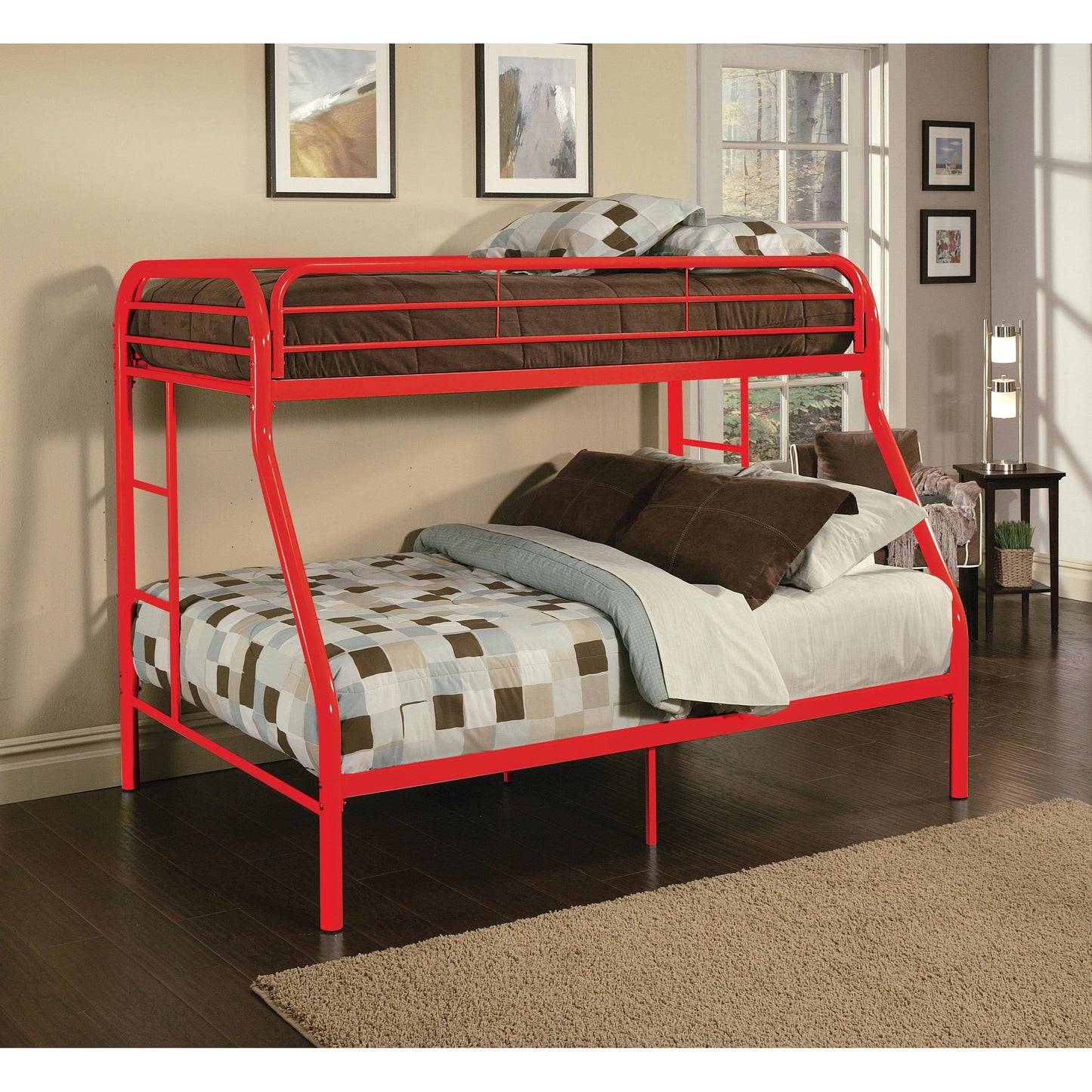 Acme Tritan Twin/Full Bunk Bed, Red